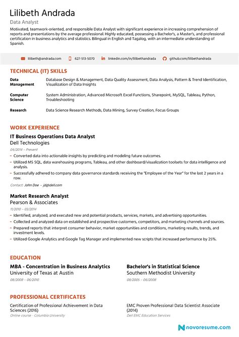 examples on resumes